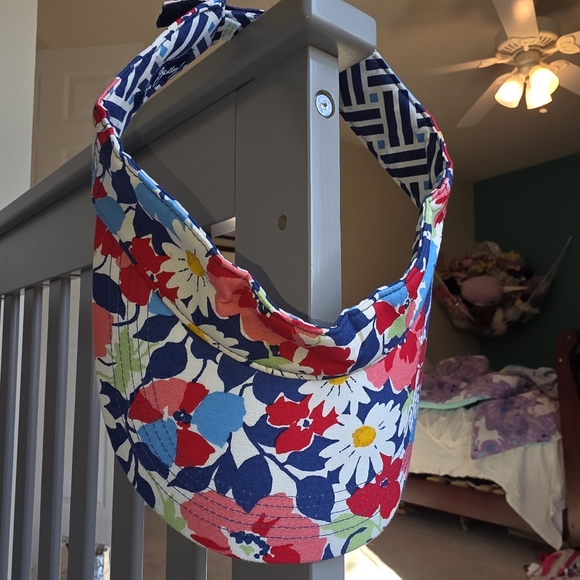 Vera Bradley Accessories - Vera Bradley Floral And Geometric Navy and White Patterned Visor Hat